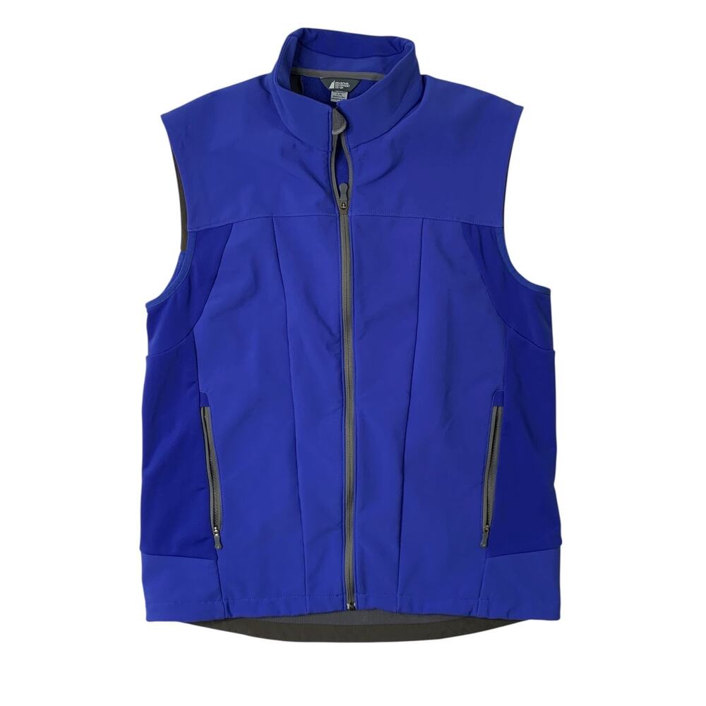 Vintage Mountain Equipment Co-Op Vest Mens L Large Blue Fleece Lined Softshell